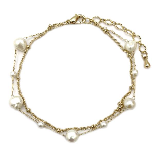 METAL CHAIN PEARL BRACELET