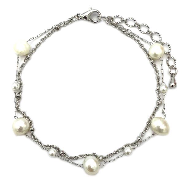 METAL CHAIN PEARL BRACELET