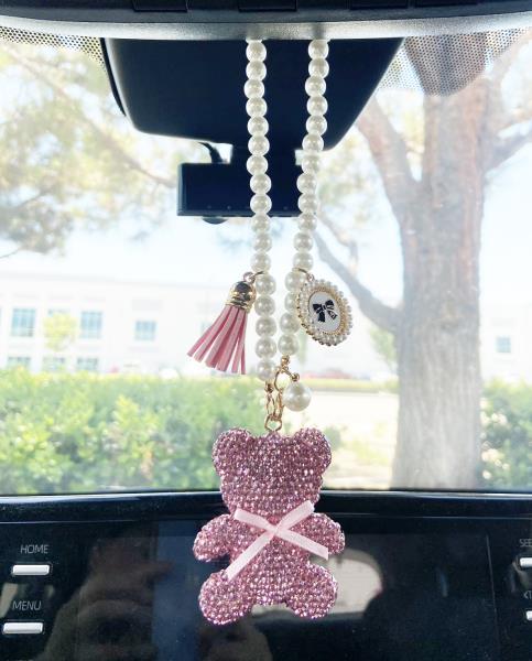 RHINESTONE BEAR CAR CHARM