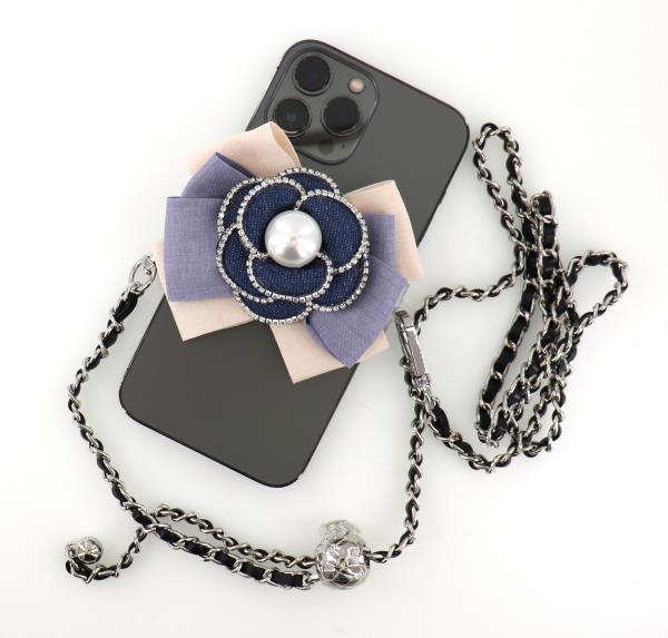 RIBBON FLOWER CELL PHONE HOLDER