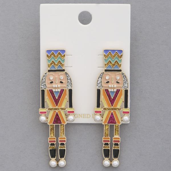 CHRISTMAS NUTCRACKER DANGLE EARRING