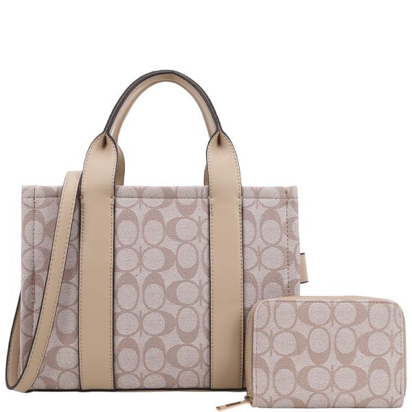 2IN1 OVAL DESIGN SATCHEL W WALLET SET