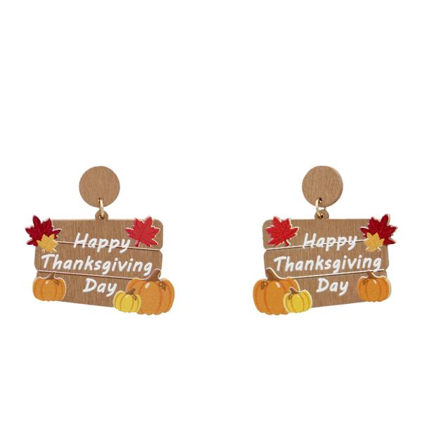 HAPPY THANKSGIVING DANGLE EARRING