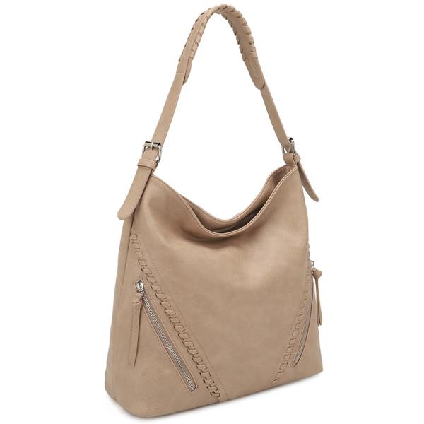 MODERN ZIPPER SHOULDER HOBO BAG