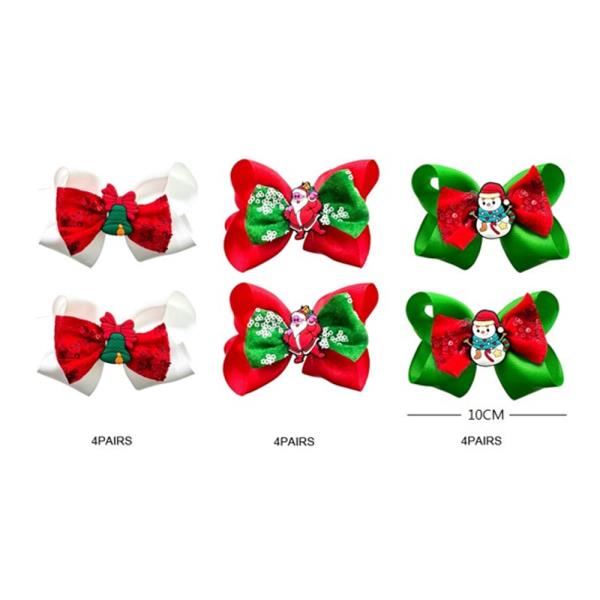 CHRISTMAS HAIR BOW PINS (24 UNITS)