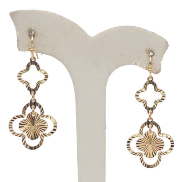 METAL CLOVER DANGLE EARRING