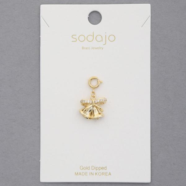 SODAJO CHRISTMAS BELL GOLD DIPPED NECKLACE CHARM