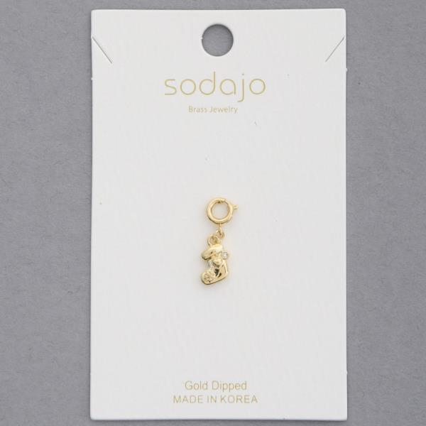 SODAJO SANTA CLAUS BOOT GOLD DIPPED NECKLACE CHARM