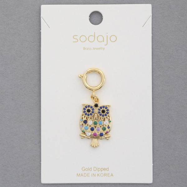 SODAJO OWL GOLD DIPPED NECKLACE CHARM