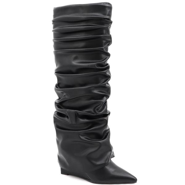 SMOOTH FOLDED OVER DESIGN BOOTS 12 PAIRS