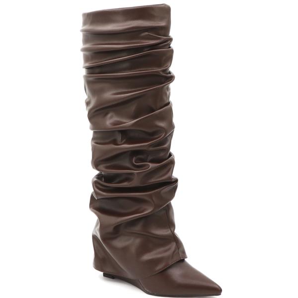 SMOOTH FOLDED OVER DESIGN BOOTS 12 PAIRS