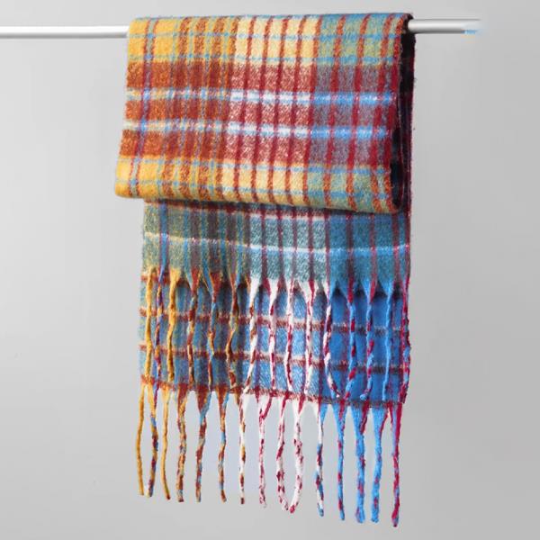 RAINBOW PLAID SCARF