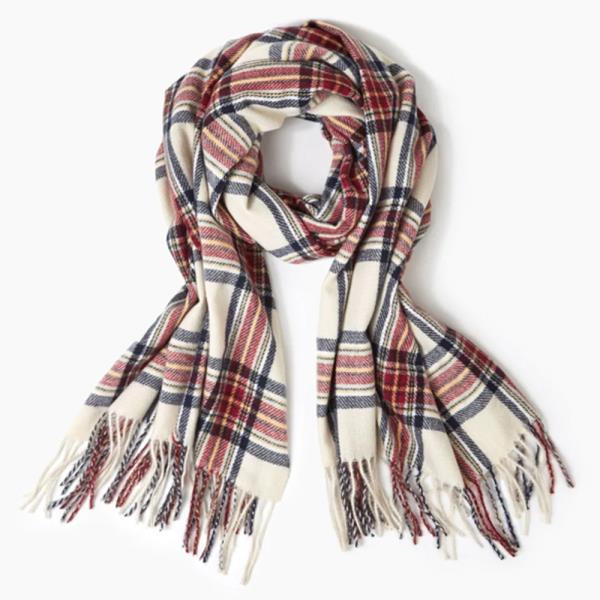 TIMELESS CHECK TASSEL SCARF