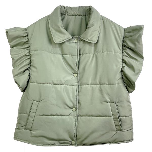 RUFFLE SLEEVE PADDED VEST