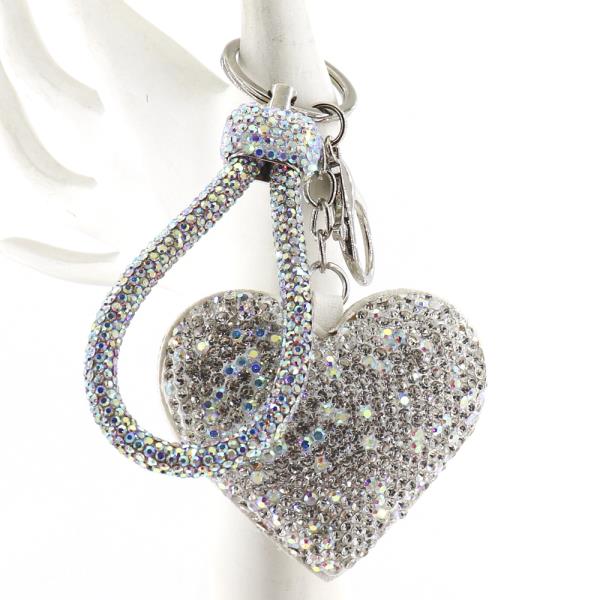 RHINESTONE HEART KEYCHAIN