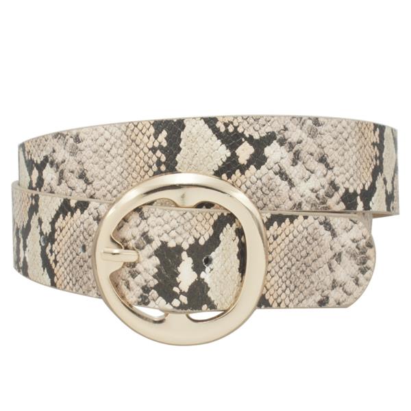 SNAKESKIN ROUND BUCKET BELT