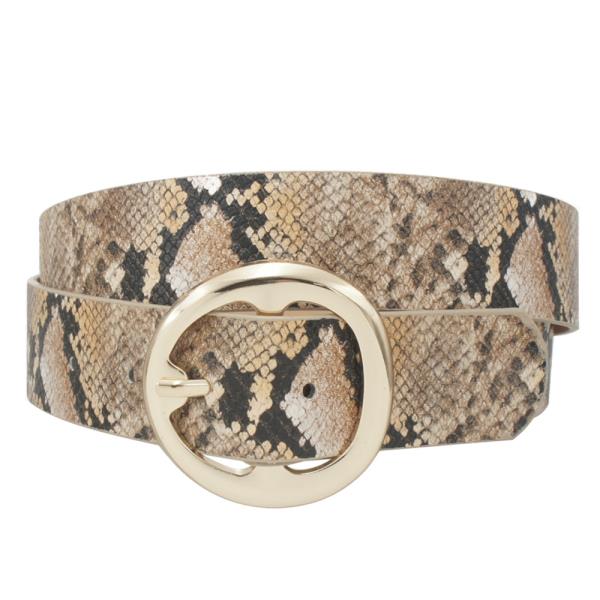 SNAKESKIN ROUND BUCKET BELT