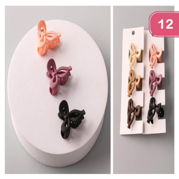 MINI BOW HAIR CLAW CLIPS (12 UNITS)