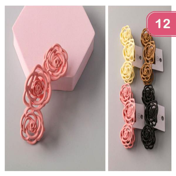 ROSE HAIR CLAW CLIP (12 UNITS)