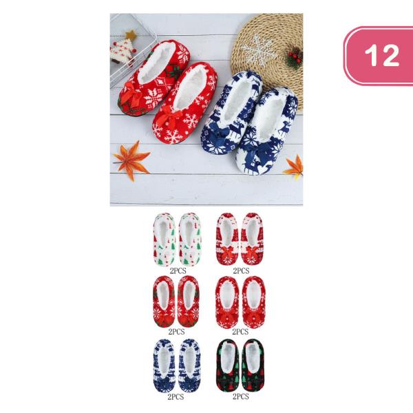 CHRISTMAS WARM SLIPPERS (12 UNITS)