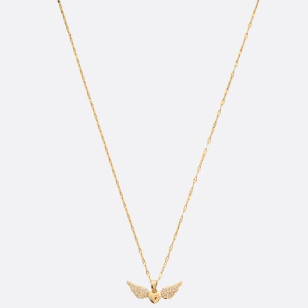 DANITY HEART WING CZ NECKLACE