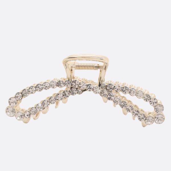 RHINESTONE METAL CLAW HAIR CLIP