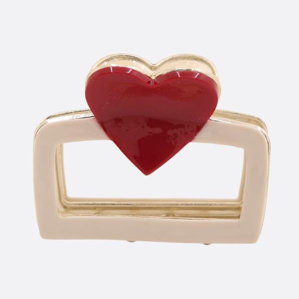 HEART RECTANGLE CLAW HAIR CLIP