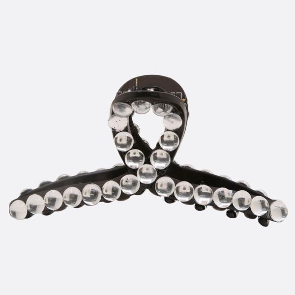 CLEAR BEAD LOOP CLAW HAIR CLIP