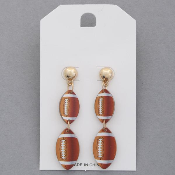 DOUBLE FOOTBALL DANGLE EARRING