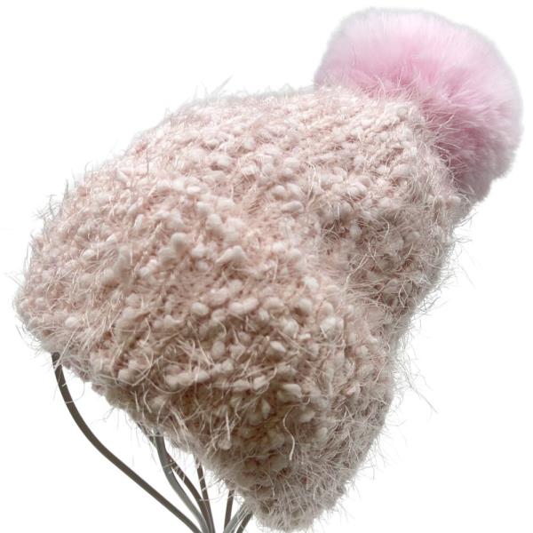 FAUX WOOL WITH BALL HAT