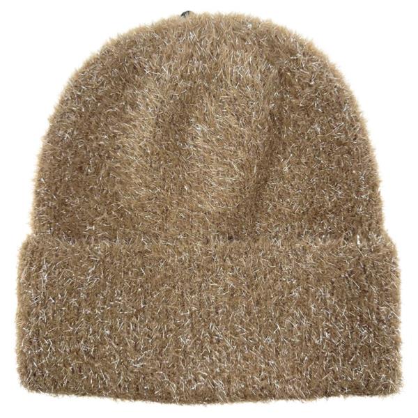 FAUX FUR BEANIE WITH GLITTERS