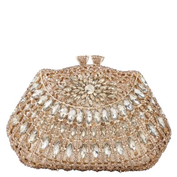 ORNATE RHINESTONE MINAUDIERE CLUTCH BAG