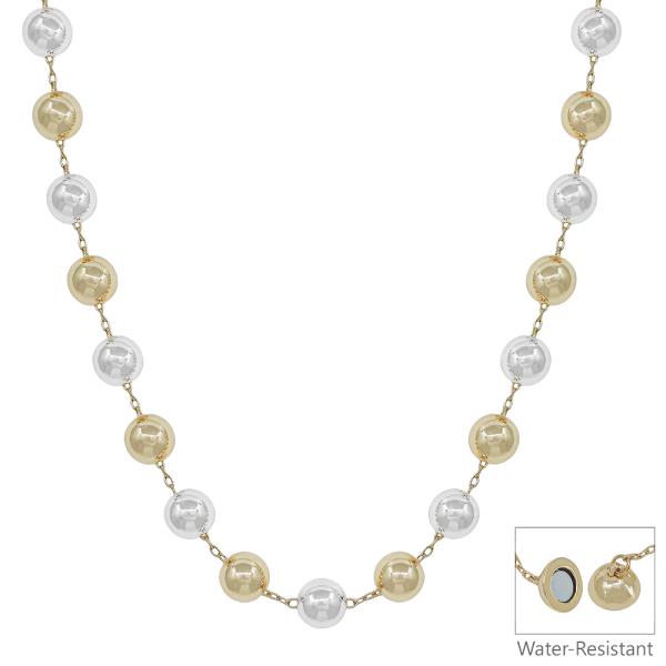 10MM BEADED MAGNETIC CLASP WATER RESISTANT NECKLACE