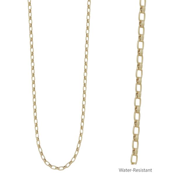 2 DIFFERENT OVAL LINKED CLIP CHAIN LONG NECKLACE