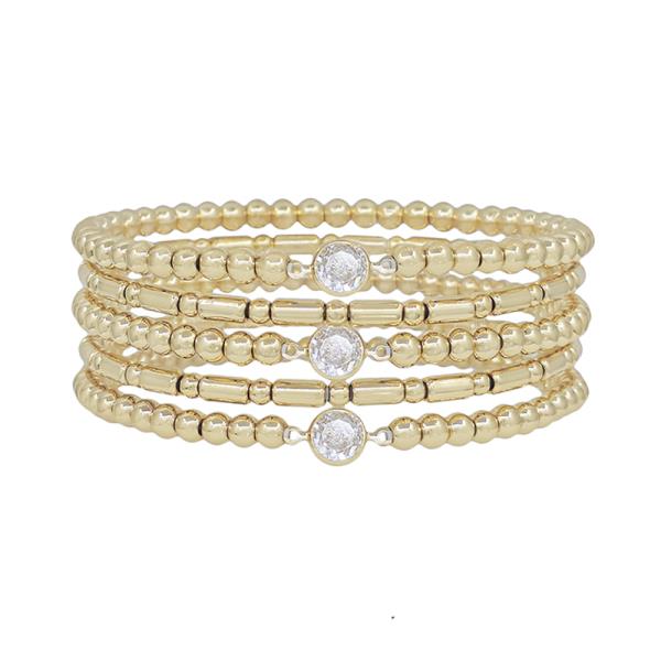 5 SET CRYSTAL ACCENT CCB BRACELET