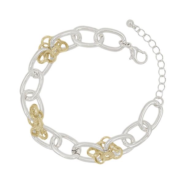 2 TONE LINKED CHAIN BRACELET