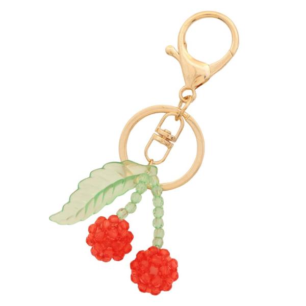 SODAJO BEADED CHERRY KEYCHAIN