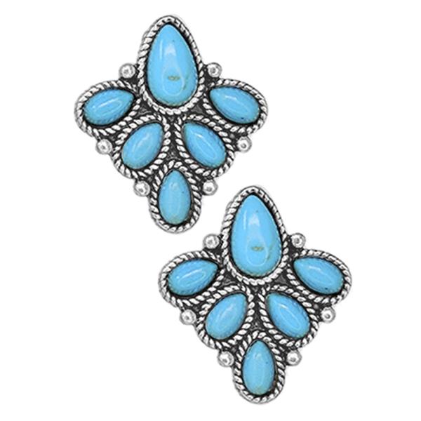 WESTERN TQ STONE POST EARRING