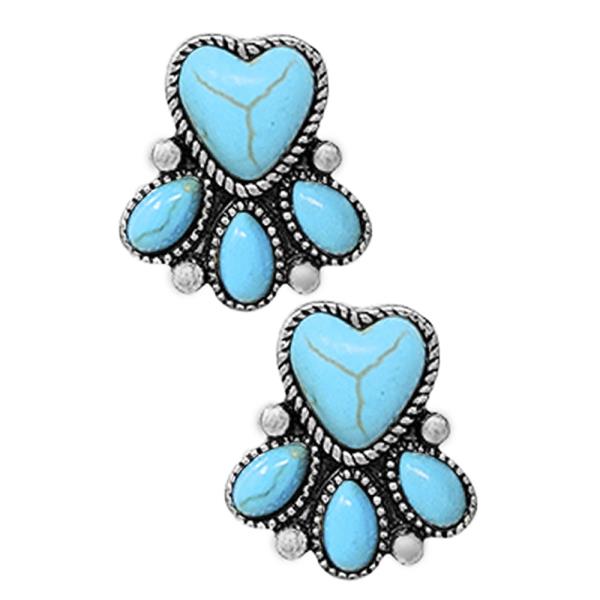 WESTERN TQ STONE POST EARRING