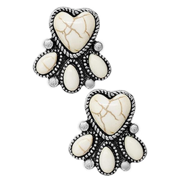 WESTERN TQ STONE POST EARRING