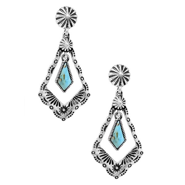 WESTERN TQ STONE DANGLE EARRING