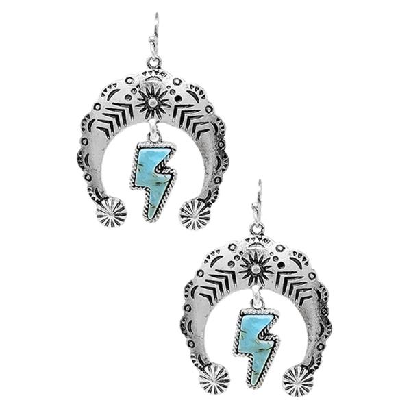 WESTERN LIGHTNING TQ STONE DANGLE EARRING