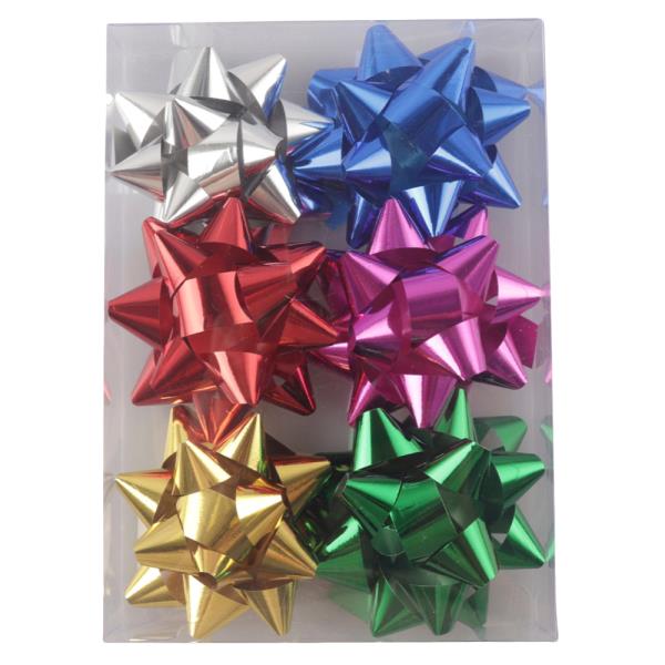 SELF ADHESIVE STAR GIFT BOW (6 PC)