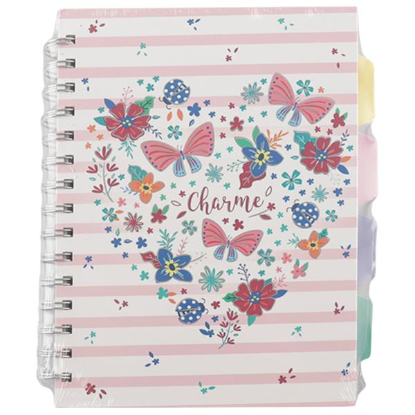 FLOWER DESIGN NOTEBOOK WITH TAB DIVIDERS