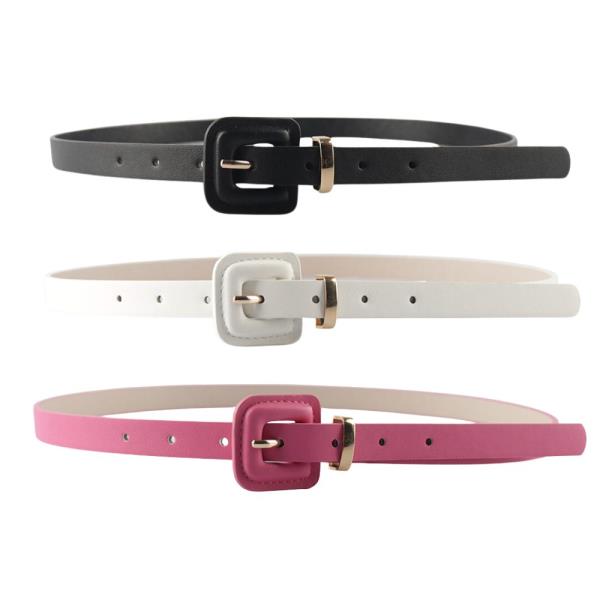 COLOR FAUX LEATHER BELT