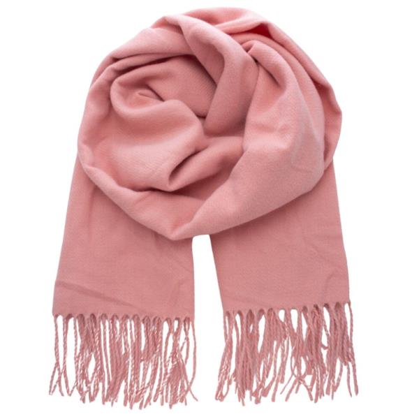 SOFT SOLID FRINGE OBLONG SCARF