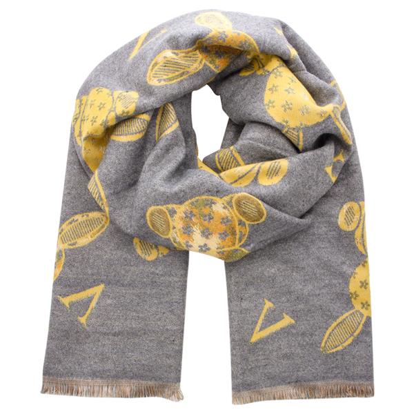 BUNNY DESIGN FRAYED EDGE OBLING SCARF