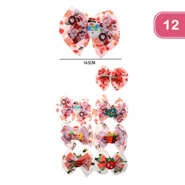 CHRISTMAS HAIR BOW (12 UNITS)