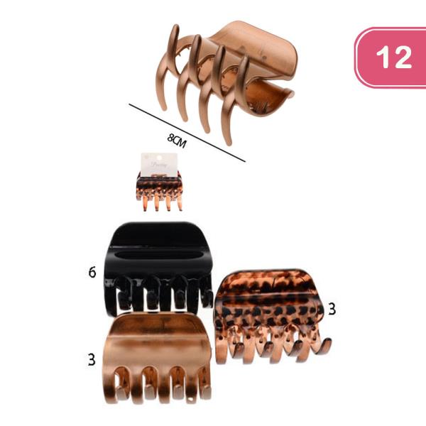 ANIMAL PRINT HAIR CLAW CLIP (12 UNITS)