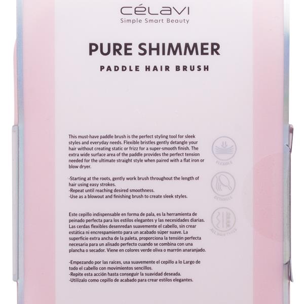 CELAVI PURE SHIMMER PADDLE HAIR BRUSH PINK